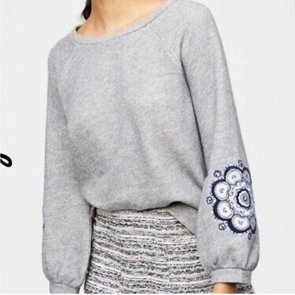 Loft sweatshirt with floral embellishments NWT - Picture 1 of 6